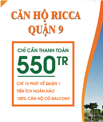 Căn hộ Quận 9 chỉ 559 Triệu